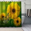 Gerberas Custom Photo Photo Polyester Ванна Занавес Водонепроницаемый Душевые Занавески DIY Ванна Напечатанный Занавес для Ванной 21116