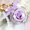 Wieczny Kwiat Brelok Clear Akrylowa Kula Przezroczysta Kula 5 CM Rose Key Ring Valentines Gift Wedding Favor