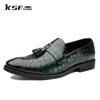 Klänningskor Ksf Shoe Officiella Loafers för Män Party Tassel Embossing Business Original Luxury Designer Custom Man