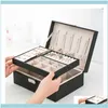 Jewelry Packaging & Display Jewelryjewelry Pouches Bags Box 2Layer Large Capacity Casket Makeup Organizer Necklace Earring Holder Storage