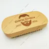 MOQ 50 PZ OEM LOGO personalizzato Spazzola per barba quadrata in legno Spazzole per peli di cinghiale bianco Pulizia del viso per uomo Vendita su Amazon