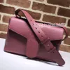 最高品質のヌードピンクの本物の革のショルダーバッグデザイナー女性ラグジュアリーバッグファッションクロスボディハンドバッグ財布付き日付コード