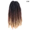 Leerhaar haak vlechten ombre vlechthaar 8 inch synthetische hair extensions passie s 100 gpc pluizige regenboogkleur 3526762