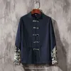 Style chinois Rétro Tang Costume Coton Lin Patchwork Costume Plus Taille Imprimé Hanfu Hommes Vêtements Imprimer Vêtements 5XL Mâle 211103