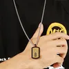 Gold Black Card Pendant Halsband för män med 66 cm långkedja Cool rostfritt stål Mens smycken Tillbehör Logotyp Namn Engrave321U