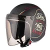 Vcoros 3-snap lins för retro scooter motorcykel öppen ansikte vintage hjälm bubbla visir kapacete