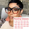 Солнцезащитные очки, модные квадратные дизайнерские очки для чтения, женские очки с защитой от синего света, очки по рецепту, большие диоптрии для дальнозоркости 1 7310504