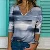 Sprężyna Diamentowa Kolorowa Koszula Bluzka Kobiety Elegancki w szyjce z długim rękawem Top Autumn Casual Loose Plus Size Streetwear Blusa 210308
