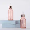 10 teile/los 5-100 ml Rose-Gold Kappe Rosa Glas Tropfpipette Flaschen für essenz flüssigkeit Ätherisches/massage Öl Nachfüllbare Behälter