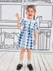 Robe ceinturée à col tendance contrasté imprimé Argyle pour petites filles SHE