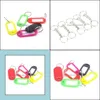 Keychains Fashion Aessories 50/ PCS Plastic Keychain ID en naam Tags met gesplitste ring voor bagage Key Ketens Ringen 5 cm X2,2 cm 77 657135703 D