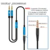 3.5mm Jack Microphone Headset Audio Splitter Kabel Vrouwelijk naar 2 Male Hoofdtelefoon Mic Aux Extension Cabels voor de telefooncomputer