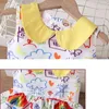 Lente zomer meisjes jurk schattige pop kraag mouwloze cartoons prinses kinderen baby kinderkleding voor meisjes 210625