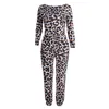 Tute da donna Pagliaccetti da donna TUTA Camouflage Pantaloni da jogging a maniche lunghe da donna Pantaloni Donna Elegante stampa leopardata Streetwear