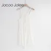 Jocoo Jolee Sexy Deep V-образным вырезом Camis платье для женщин асимметричный дизайн с кружевной подолом пляжного ношения вечерняя повязка летом 210619