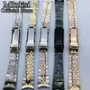 20 mm silverguld Rose Gold Black Jubilee Rostfritt stål Watch Band Folding Spänne Fit Watch Case Strap Armband