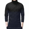 Projektant czarny golf swetry mężczyźni grube ciepły sweter zimowy dla mężczyzn swobodny ciąg homme bawełna pullover men geometryczny tupot
