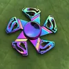 Stokta 120 tür stokta fidget spinner gökkuşağı el Spinners tri-fidget metal gyro ejderha kanatları göz parmak oyuncaklar iplik üst handspinner witn kutusu