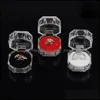 Pudełka opakowanie biżuteria przylot przenośny akryl przezroczysty pierścienie kolczyki wyświetlacz biżuterii ślubnej pudełka hurtowa dostawa 202