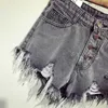 Mode Casual Summer Denim Booty Shorts High Waists Fur-Lined Leg-Openings Plus Size Sexig Kort Jeans Kvinna 210625