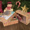 Kerst Cookie Box Kraft Papier Candy Gift Dozen Zakken Voedsel Verpakking Kerstfeest Kinderen Gift Nieuwjaar 2021