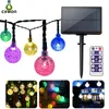 100leds 200ds upgrade Solar String Lights 8mode ze zdalnym dekoracji na świeżym powietrzu LED Fairy Bubble Ball Stars Strings Light