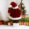 Christmas Santa Claus Beard Plush Dolls Standing Toy Decoration Gift for Kids Holiday Year Navidad Home Ornaments Decor 211019