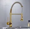 Bathroom Sink Faucets Sprayer Commercial Style Single Handle Pull Out Basin Taps Gold Stainless Steel Down TapsBathroom