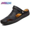 Sandals Classic Summer Men's Genuine Leather Breathable Rome Male Outdoor Beach Slippers Soft Men Sale