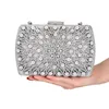 Clutch Bag voor Dames Diamond Silver Crystal Luxe Dames Handtas Huwelijksfeest Party Banket Kleine Ketting Schouder ZD1677