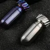 CNC Outdoor Titanium Ti Torpedo Shape Portable Waterproof Pill Case Key Chain Pendant Container Travel Camping Best EDC Tool V 324 X2