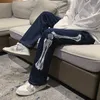 Szkielet Dżinsy Spodnie Szerokie Noga Prosty Streetwear 2021 Hip Hop Casual Denim Pantalon Homme Y0927