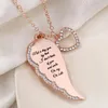 Pendant Necklaces Fashion Women Long Chain Wing Heart Necklace Simple Choker Jewelry Gift3453898