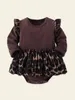 Baby Leopard Print Roogle Tram Combo Bodysuit Платье она