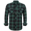 Men's Plaid Flannel Shirt Spring Autumn Male Regular Fit Casual Long-Sleeved Shirts For (USA SIZE S M L XL 2XL) 220215