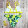 Sexy Leaf Print Bikini Female Swimsuit Women Swimwear Thong Bikinis Set Swimming Suits for Bathing Suit