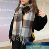 Luxury Plaid Scarf Winter Warm Cashmere Women Long Imitation cashmere Foulard Female Scarves Tassel Shawl Wraps Design Factory price expert design Quality