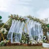 装飾パーティーの装飾ヨーロッパの結婚式のアーチメタル鍛造人工花の六角形ペンタゴンジオメトリアイアンシェルフディーシーンレイオ