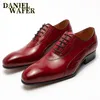 Men Oxford Shoes Men Dress Shoes Leather Italian Red Black Hand-polished Pointed Toe Lace up Wedding Office Formal Shoes