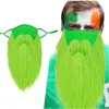 St Patrick Günü Sakal Yüz Maskesi Erkekler Için Yeşil Kahverengi Kostüm Maskeleri İrlandalı Festivali Tatil Partisi Sahne
