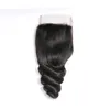 Extensions brésiliennes de cheveux humains Bundles de vague lâche avec fermeture à lacet 5x5 Cheveux de bébé Couleur naturelle Yirubeauty