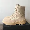 High top west season boots exclusive genuine leather lace up military desert outdoor tooling boot