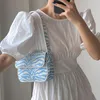 Cross Body Fashion Zebra Pattern Женская сумка для плеча голубой багет