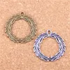 21st Antik Silverpläterad Bronspläterad Olive Branch Laurel Wreath Charms Pendant DIY Halsband Armband Bangle Findings 34mm