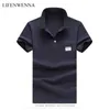 Sommar herr polos mode solid kortärmad polos mens kläder trend casual färg block polo shirt man m-5xl 210528