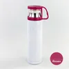 Sublimatie Tumbler Transparant Deksel Blanco Sublimatie Roestvrijstalen vacuümbeker 500ml DIY Gedrukte geïsoleerde waterflessen