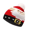 Inverno Caldo Lavorato A Maglia Slouchy Berretti Bambini Natale Chunky Pom Pom Cappello Cartoon Xmas Skull Cap Raindeer Elk Babbo Natale Fiocco di neve Cappello lavorato a maglia Sci Copricapo all'aperto