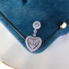 Heart Lov Lab Diamond CZ Pendant 925 Sterling Silver Party Wedding Pendants Chain Necklace For Women Brud Fine Jewelry231T