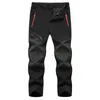 Herenbroek Winter Fleece waterdichte broek voor heren Dikke buitensport Klimkleding Warme elastische taille Herenwerk