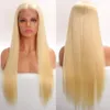 2021 Nieuwe Blonde 613 Kant Front Pruik Pre Geplukt met Baby Haar 13x4 Kant Frontale Pruik Remy Braziliaanse Straight Menselijk Haar Pruik